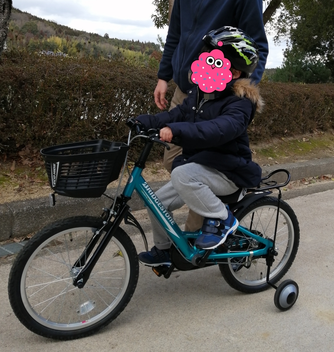 自転車の練習風景