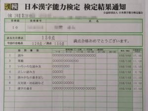 漢検10級満点